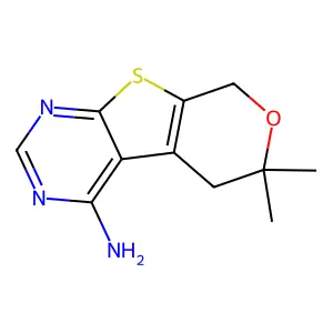 12,12-dimethyl-11-oxa-8-thia-4,6-diazatricyclo[7.4.0.02,7]trideca-1(9),2,4,6-tetraen-3-amine structure