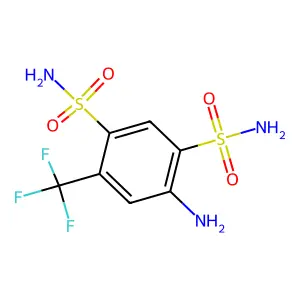 4-amino-6-(trifluoromethyl)benzene-1,3-disulfonamide structure