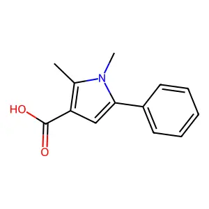 1,2-dimethyl-5-phenylpyrrole-3-carboxylic acid structure