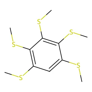1,2,3,4,5-Pentakis(methylsulfanyl)benzene structure