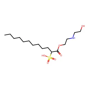 1-[2-(2-hydroxyethylamino)ethoxy]-1-oxododecane-2-sulfonic acid structure