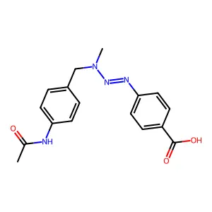 4-[[(4-acetamidophenyl)methyl-methylamino]diazenyl]benzoic acid structure