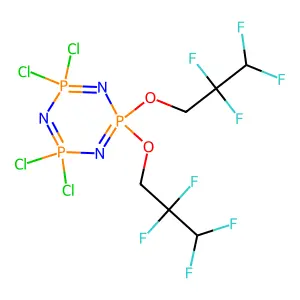 2,2,4,4-tetrachloro-6,6-bis(2,2,3,3-tetrafluoropropoxy)-1,3,5-triaza-2lambda5,4lambda5,6lambda5-triphosphacyclohexa-1,3,5-triene structure