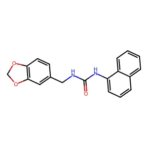 1-(1,3-benzodioxol-5-ylmethyl)-3-naphthalen-1-ylurea structure