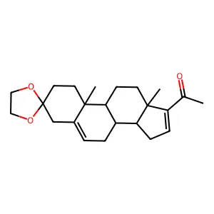 1-(10,13-dimethylspiro[1,2,4,7,8,9,11,12,14,15-decahydrocyclopenta[a]phenanthrene-3,2'-1,3-dioxolane]-17-yl)ethanone structure