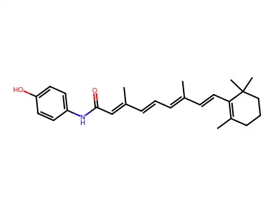 N-(4-hydroxyphenyl)-3,7-dimethyl-9-(2,6,6-trimethylcyclohexen-1-yl)nona-2,4,6,8-tetraenamide structure