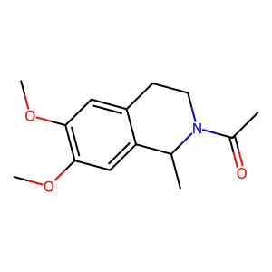 1-[(1S)-6,7-dimethoxy-1-methyl-3,4-dihydro-1H-isoquinolin-2-yl]ethanone structure