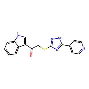 1-(1H-indol-3-yl)-2-[(5-pyridin-4-yl-1H-1,2,4-triazol-3-yl)sulfanyl]ethanone structure
