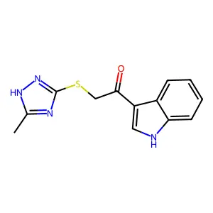 1-(1H-indol-3-yl)-2-[(5-methyl-1H-1,2,4-triazol-3-yl)sulfanyl]ethanone structure