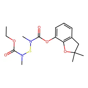 ethyl N-[(2,2-dimethyl-3H-1-benzofuran-7-yl)oxycarbonyl-methylamino]sulfanyl-N-methylcarbamate structure
