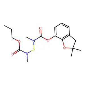 propyl N-[(2,2-dimethyl-3H-1-benzofuran-7-yl)oxycarbonyl-methylamino]sulfanyl-N-methylcarbamate structure
