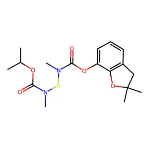 propan-2-yl N-[(2,2-dimethyl-3H-1-benzofuran-7-yl)oxycarbonyl-methylamino]sulfanyl-N-methylcarbamate structure