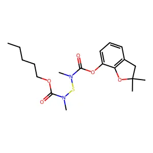 pentyl N-[(2,2-dimethyl-3H-1-benzofuran-7-yl)oxycarbonyl-methylamino]sulfanyl-N-methylcarbamate structure
