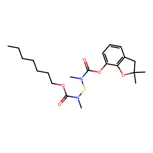 heptyl N-[(2,2-dimethyl-3H-1-benzofuran-7-yl)oxycarbonyl-methylamino]sulfanyl-N-methylcarbamate structure