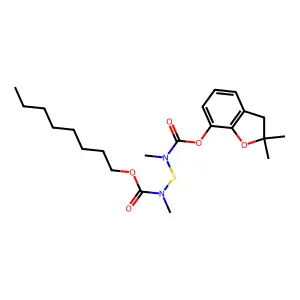 octyl N-[(2,2-dimethyl-3H-1-benzofuran-7-yl)oxycarbonyl-methylamino]sulfanyl-N-methylcarbamate structure