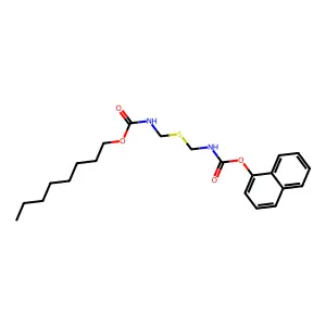 Thiobis(N-methylcarbamic acid) naphthyl octyl ester structure