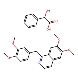 1-[(3,4-dimethoxyphenyl)methyl]-6,7-dimethoxyisoquinoline;2-hydroxy-2-phenylacetic acid structure