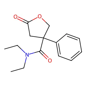 N,N-diethyl-5-oxo-3-phenyloxolane-3-carboxamide structure