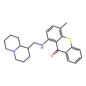 1-(2,3,4,6,7,8,9,9a-octahydro-1H-quinolizin-1-ylmethylamino)-4-methylthioxanthen-9-one structure