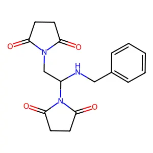 1-[2-(benzylamino)-2-(2,5-dioxopyrrolidin-1-yl)ethyl]pyrrolidine-2,5-dione structure