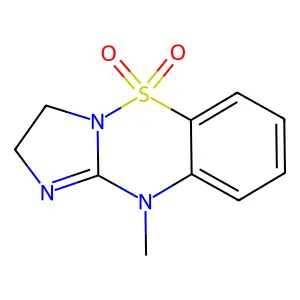 10-methyl-2,3-dihydroimidazo[1,2-b][1,2,4]benzothiadiazine 5,5-dioxide structure