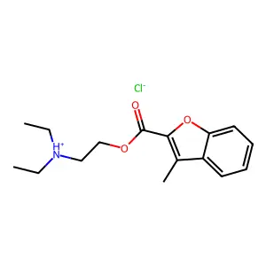 diethyl-[2-(3-methyl-1-benzofuran-2-carbonyl)oxyethyl]azanium chloride structure