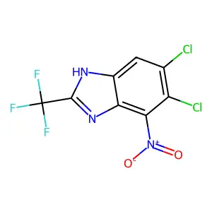 BENZIMIDAZOLE, 5,6-DICHLORO-4-NITRO-2-(TRIFLUOROMETHYL)- structure