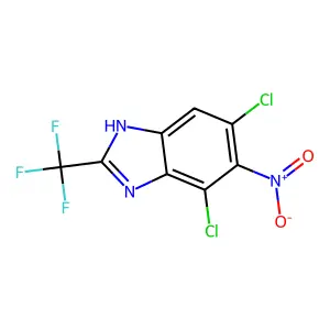 BENZIMIDAZOLE, 4,6-DICHLORO-5-NITRO-2-(TRIFLUOROMETHYL)- structure