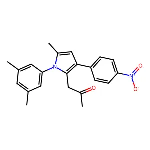 1-[1-(3,5-dimethylphenyl)-5-methyl-3-(4-nitrophenyl)pyrrol-2-yl]propan-2-one structure