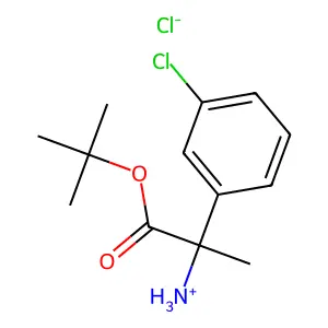 [2-(3-chlorophenyl)-1-[(2-methylpropan-2-yl)oxy]-1-oxopropan-2-yl]azanium chloride structure