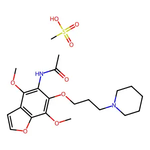 Acetamide, N-(4,7-dimethoxy-6-(3-piperidinopropoxy)-5-benzofuranyl)-, methanesulfonate structure