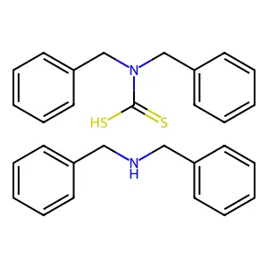 N-benzyl-1-phenylmethanaminedibenzylcarbamodithioic acid structure