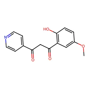 1-(2-hydroxy-5-methoxyphenyl)-3-pyridin-4-ylpropane-1,3-dione structure