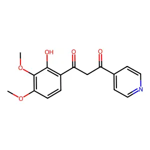 1-(2-hydroxy-3,4-dimethoxyphenyl)-3-pyridin-4-ylpropane-1,3-dione structure