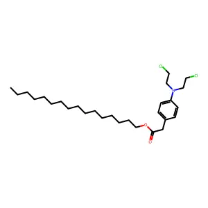 hexadecyl 2-[4-[bis(2-chloroethyl)amino]phenyl]acetate structure