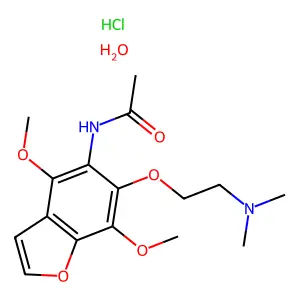 Acetamide, N-(4,7-dimethoxy-6-(2-(dimethylamino)ethoxy)-5-benzofuranyl)-, hydrochloride, hydrate structure