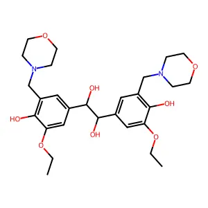 1,2-bis[3-ethoxy-4-hydroxy-5-(morpholin-4-ylmethyl)phenyl]ethane-1,2-diol structure