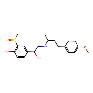 4-[1-hydroxy-2-[4-(4-methoxyphenyl)butan-2-ylamino]ethyl]-2-methylsulfinylphenol structure