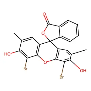 Compound C22H14Br2O5 structure