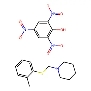 1-[(2-methylphenyl)sulfanylmethyl]piperidine;2,4,6-trinitrophenol structure