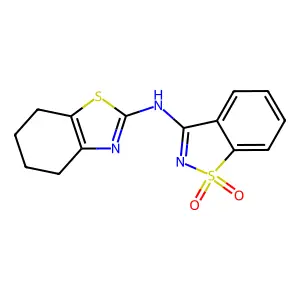 1,1-dioxo-N-(4,5,6,7-tetrahydro-1,3-benzothiazol-2-yl)-1,2-benzothiazol-3-amine structure