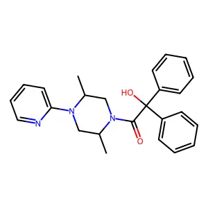 1-[(2S,5R)-2,5-dimethyl-4-pyridin-2-ylpiperazin-1-yl]-2-hydroxy-2,2-diphenylethanone structure