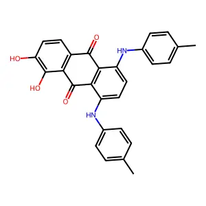 1,2-dihydroxy-5,8-bis(4-methylanilino)anthracene-9,10-dione structure