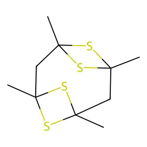 1,3,5,7-Tetramethyl-4,8,9,10-tetrathiatricyclo(5.1.1.1(3,5))decane structure