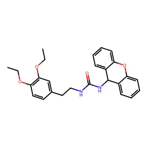 1-[2-(3,4-diethoxyphenyl)ethyl]-3-(9H-xanthen-9-yl)urea structure