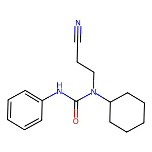 1-(2-cyanoethyl)-1-cyclohexyl-3-phenylurea structure