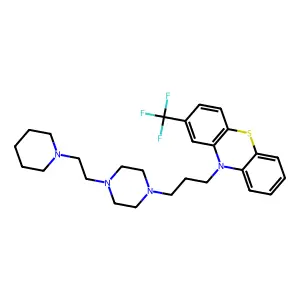 10-[3-[4-(2-piperidin-1-ylethyl)piperazin-1-yl]propyl]-2-(trifluoromethyl)phenothiazine structure