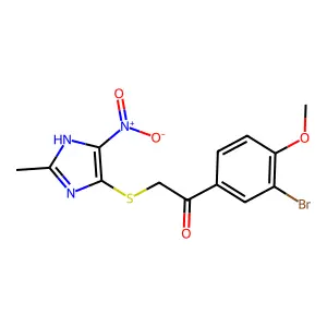 1-(3-bromo-4-methoxyphenyl)-2-[(2-methyl-5-nitro-1H-imidazol-4-yl)sulfanyl]ethanone structure