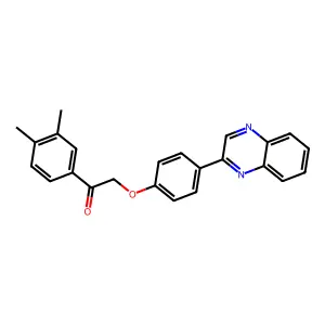 1-(3,4-dimethylphenyl)-2-(4-quinoxalin-2-ylphenoxy)ethanone structure