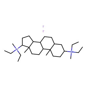 [(3R,8R,10S,13S,17R)-3-[diethyl(methyl)azaniumyl]-10,13-dimethyl-2,3,4,5,6,7,8,9,11,12,14,15,16,17-tetradecahydro-1H-cyclopenta[a]phenanthren-17-yl]-diethyl-methylazanium diiodide structure